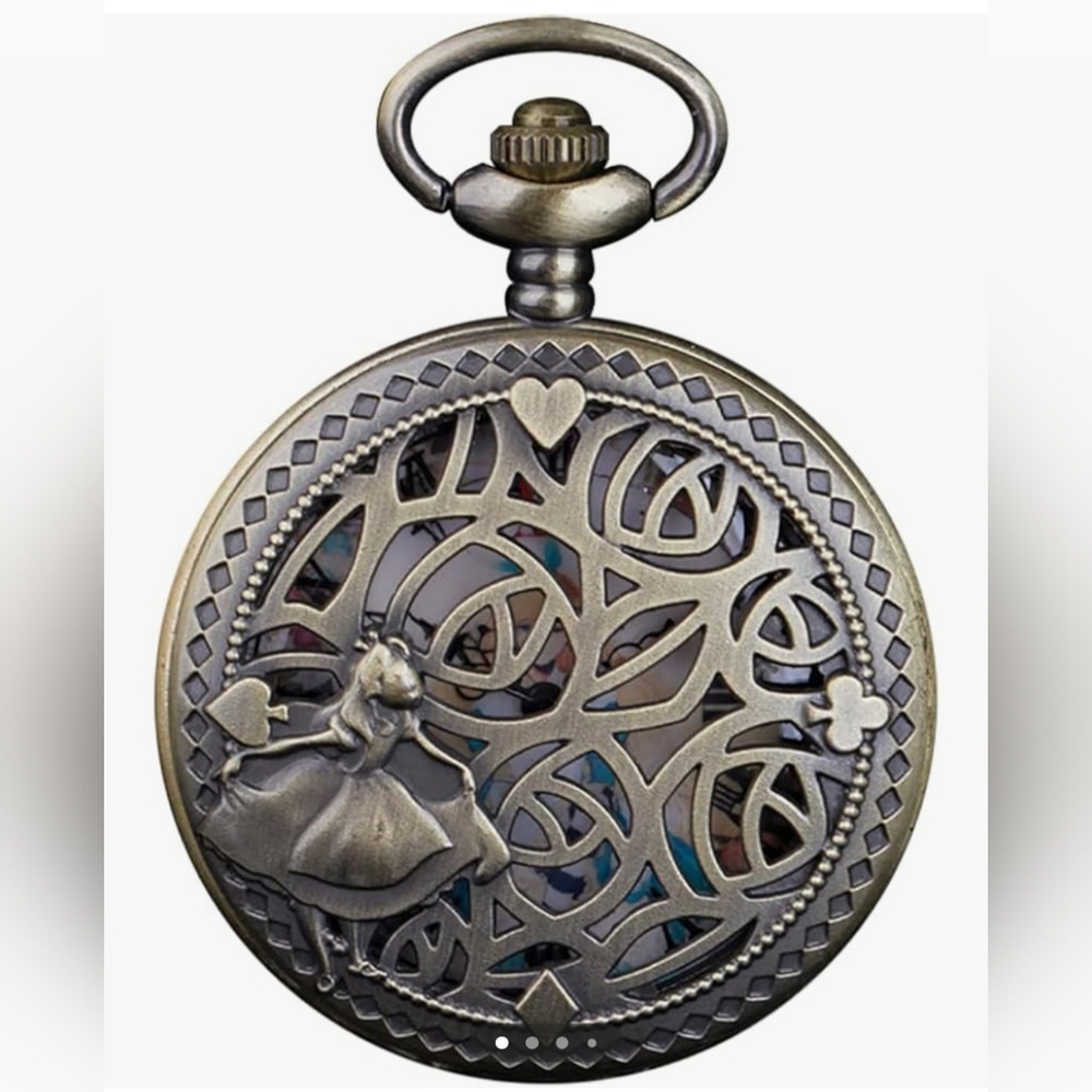 New Alice in wonderland quartz pocket watch